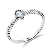 Pear Shaped CZ Silver Ring NSR-458